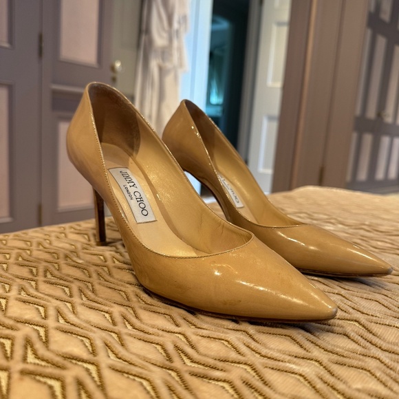 JIMMY CHOO Patent Leather Pointed Pumps - Picture 1 of 5